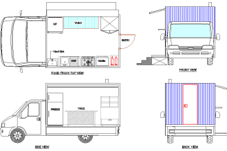 create your food truck or vehicle drawing required for the city permit
