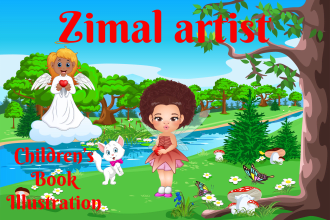 design children book illustration and cover kid story book illustration