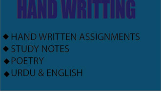 write hand written assignments nots for you