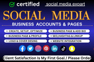 perfect create, set up and optimize all social media account and pages