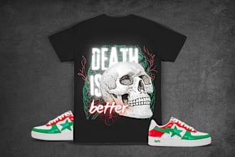 make custom t shirts, sneaker matching and 3d mockups
