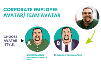 draw minimalist cartoon avatars, flat avatar employee avatar