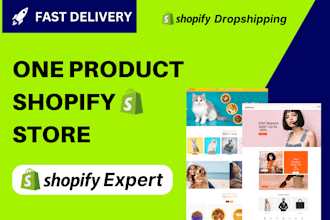create a one product shopify store, dropshipping store