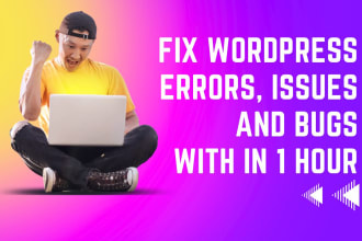 fix wordpress critical error, fatal error, bug fixing, white screen in 1 hour