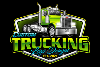 design best truck, dispatcher, transport, and logistics logo