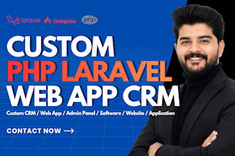 custom PHP laravel CRM web application software