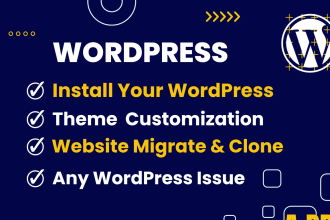 install wordpress with migration, customization  and fix issue