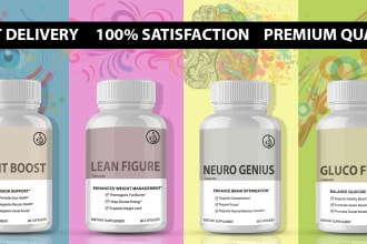 design a premium supplement product label packaging