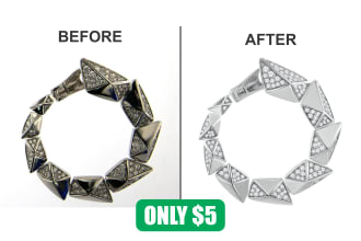 do HD quality jewelry images retouching, cutout and clipping