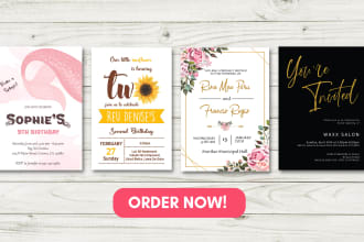 design party or wedding invitation card for your event