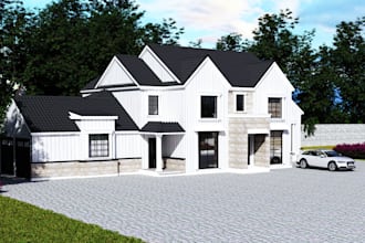 create 3d model, exterior , interior render 3d floor plan