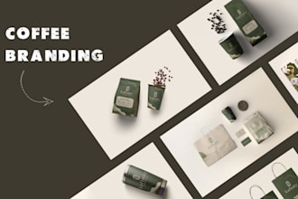 design coffee brand, coffee shop, logo and branding