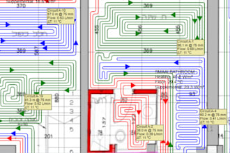 design underfloor heating with loopcad, heat loss and layout