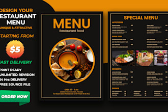 design print ready restaurant menu, food menu