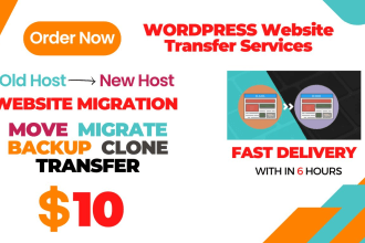 wordpress website migration, move, transfer and backup to new server