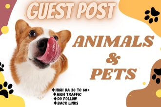 high da animal and pets guest post with authority backlinks