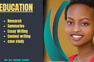 write education essays, research and article case studies, and projects