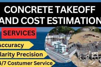 provide you concrete material takeoff and cost estimation