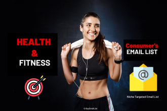 health and fitness niche targeted email list for email marketing