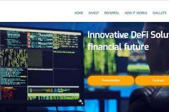 design meme coin website or crypto token ico website