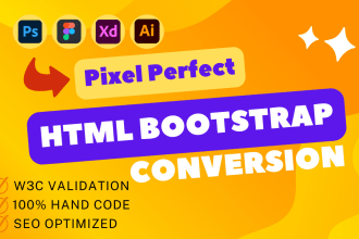 convert figma to html, psd to html, xd to html bootstrap 5 responsive