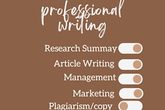 write marketing and management research summaries
