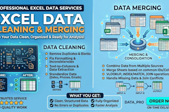 clean, organize and merge excel or CSV data
