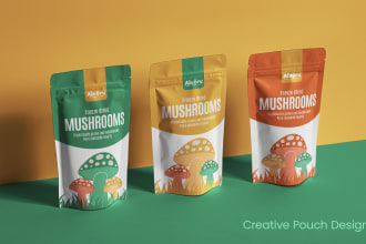 do an eye catching food packaging label and pouch design