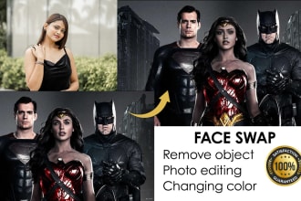 do realistic swap faces on photoshop within 3 hours
