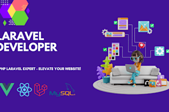 develop your custom web app based on laravel, vue, react