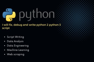 fix, debug and write python 2 python 3 script