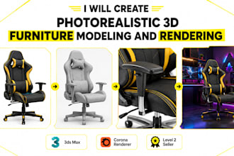 create photorealistic 3d furniture modeling and rendering