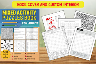 create word search puzzle book cover and interior for amazon