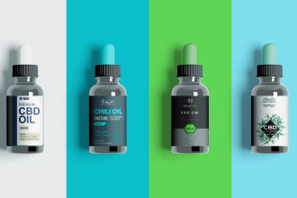 do premium cbd label design, box design, and hemp oil label