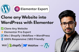 clone, copy or redesign any website in wordpress by elementor expert