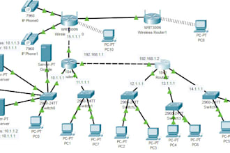 do ccna, gns3, cisco packet tracer projects and networking tasks