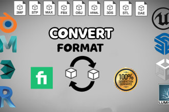 convert your 3d file from one format to another,blender,sketchup,maya,unreal
