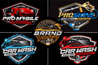 do high quality power washing and car wash logo design