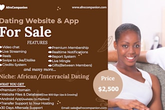 sell you a complete dating site with an android app