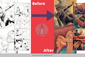 digitally color comic page and book illustration color