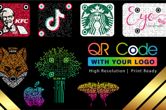 create professional custom qr code generator design with your logo in 1 hrs