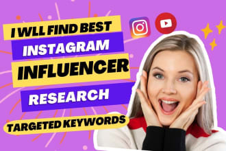 find research and find best instagram influencer