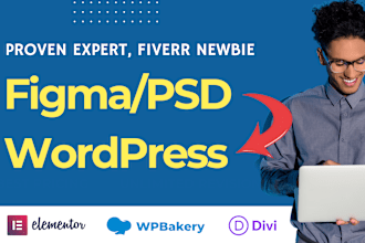 convert PSD, figma to elementor, wp bakery, HTML, wordpress