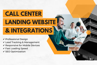 create call center website landing page and integrations