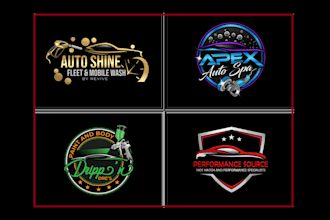 create auto detailing, auto mobile, car wash and paint logo