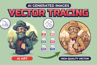 vectorize your midjourney or bing ai generated image into high quality vector