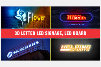 3d letter led signage, led board, front light design
