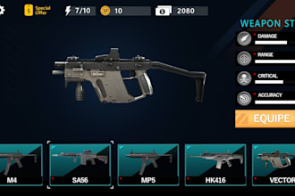 design modern mobile game UI, hud, menu and inventory