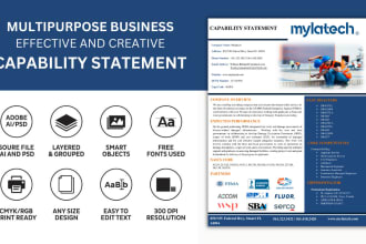 design a professional and stunning capability statement within 6 hours