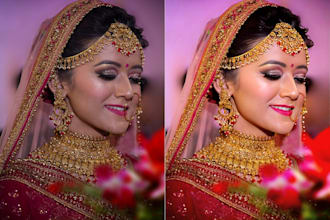 professionally retouch and enhance wedding photos in photoshop